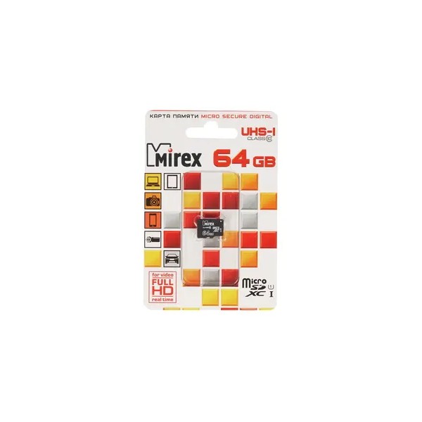 Карта памяти mirex microsdxc 64 гб