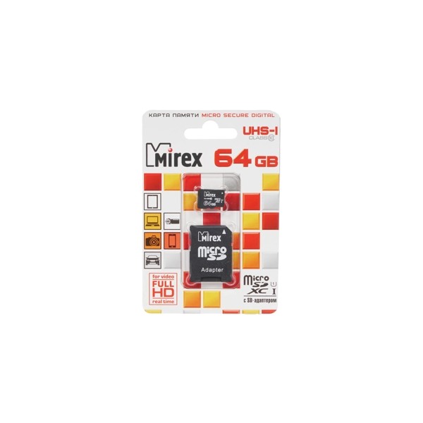 Mirex карта памяти microsdxc 64 гб 13613 ad10sd64